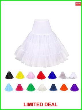 Women Crinoline Petticoat Vintage Dress Short Tutu Slips Underskirt